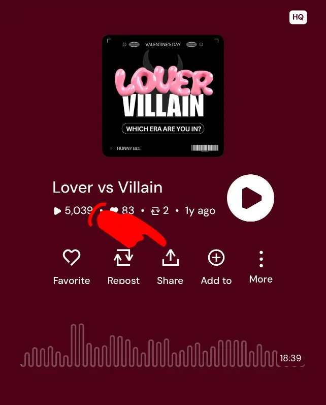 Copiar enlace del track de Mixcloud