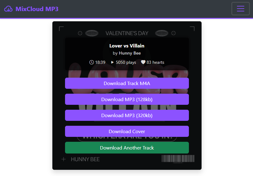 Download Mixcloud MP3 track by clicking the Download MP3 Now button on the download page